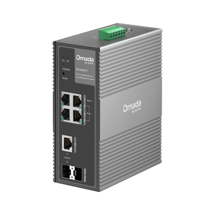 Omada by Tplink IES206GPP Omada 6-Port Gigabit Industrial Easy Managed Switch with 3-Port PoE+ and 1-Port PoE++ Omada by Tplink IES206GPP Omada 6-Port Gigabit Industrial Easy Managed Switch with 3-Port PoE+ and 1-Port PoE++