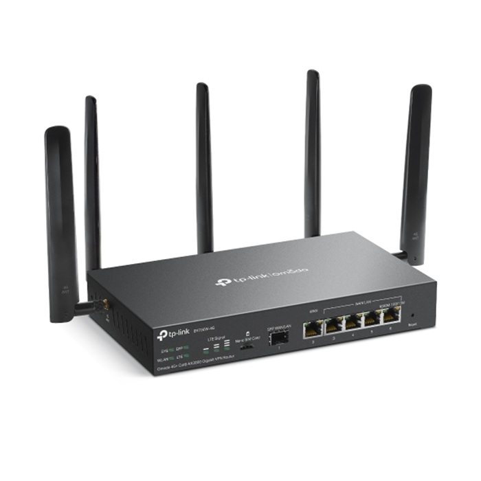 TP-Link Omada ER706W-4G 4G+ Cat6 AX3000 Wi-Fi 6 Gigabit VPN Router TP-Link Omada ER706W-4G 4G+ Cat6 AX3000 Wi-Fi 6 Gigabit VPN Router